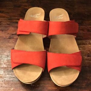 Dansko Vienna Slide Sandal Tomato Miller Nubuck